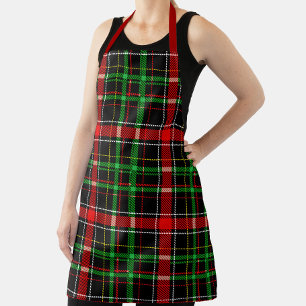 Black Christmas Flannel Plaid Tartan Design Apron
