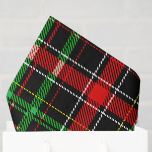 Black Christmas Flannel Plaid Tartan Design Tissue Paper