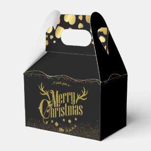 Black Christmas gift box with gold