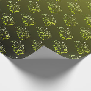 Black Christmas Green Gift Paper