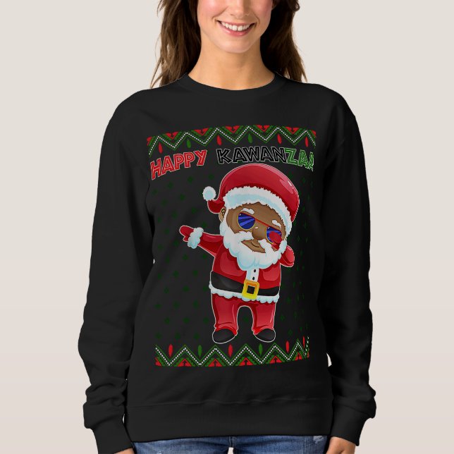 Black Christmas Happy Ugly Kwanzaa Merry African H Sweatshirt (Front)