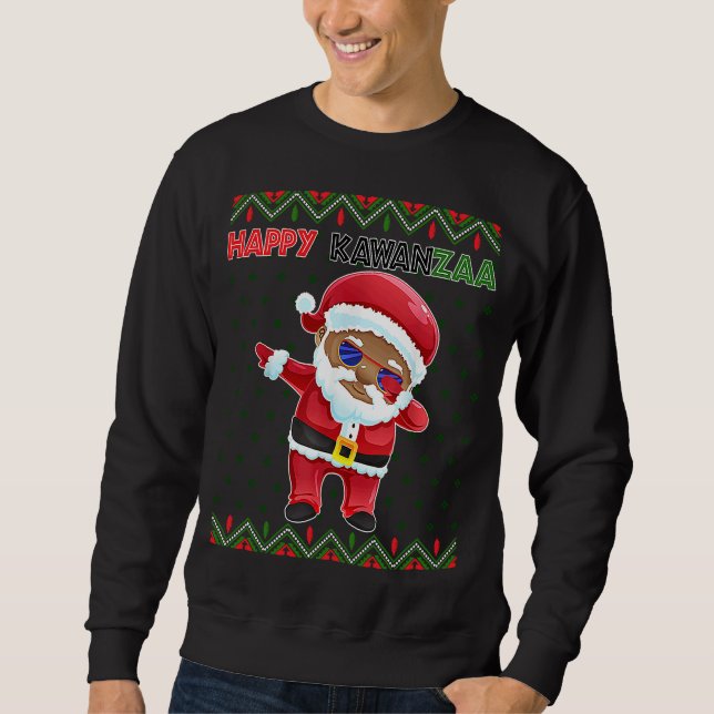 Black Christmas Happy Ugly Kwanzaa Merry African H Sweatshirt (Front)