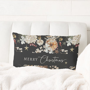 Black Christmas Lumbar Cushion