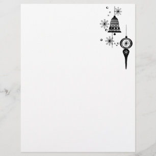 Black Christmas ornaments Letterhead