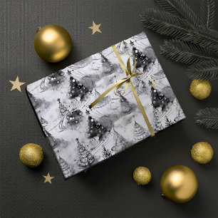 Black Christmas Pattern#3 ID1009 Wrapping Paper