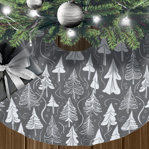 Black Christmas Pattern#6 ID1009 Brushed Polyester Tree Skirt