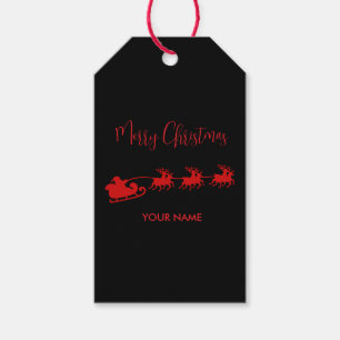 black christmas, red and black, christmas can cool gift tags