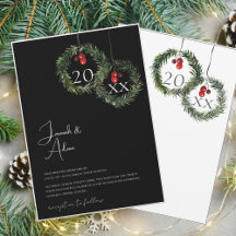 Black Christmas Red Green Winter Festive Wedding