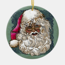 Black Christmas Santa custom ornaments