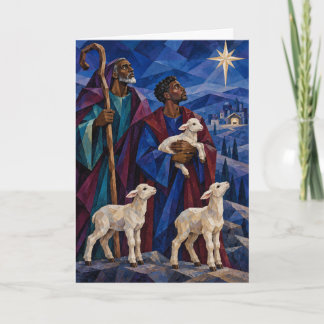 Black Christmas Shepherds Greeting Card