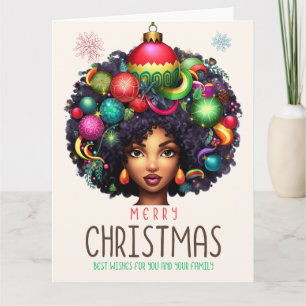Black Christmas Sista Melanin Queen Women Xmas  Card