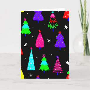 black christmas tree colourful pop art invitation