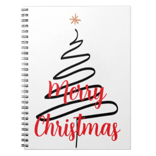 Black Christmas tree (PERSONALIZEABLE) Notebook