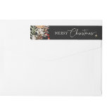 Black Christmas Wrap Around Label<br><div class="desc">Enhance your holiday mailings with our Black Christmas wrap around label from the Black Boho Botanical Christmas Holiday Card Collection. Featuring an elegant design that wraps around your envelopes,  this label adds a sophisticated touch. Personalise it with your address for a cohesive and delightful holiday mailing experience.</div>