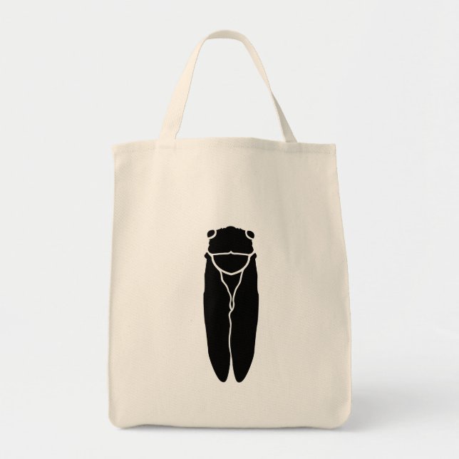 Black Cicada Insect Tote Bag (Front)