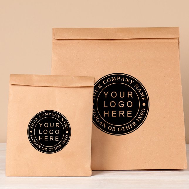 Black Circle Business Logo Custom Rubber Stamp (Creator Uploaded)