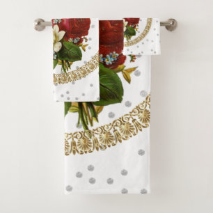 Black Circle Circula Victorian Bathroom Towel Sets