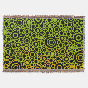 Black Circle & Dots Pattern + your background Throw Blanket