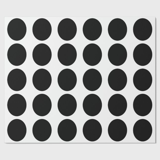 Black Circle Geometric Pattern Custom White 2023 Wrapping Paper (Flat)