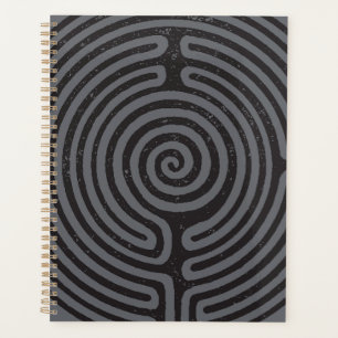 Black Circle Labyrinth (Grey) Planner