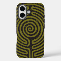 Black Circle Labyrinth (Olive) Fine Art