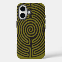 Black Circle Labyrinth (Olive) Fine Art