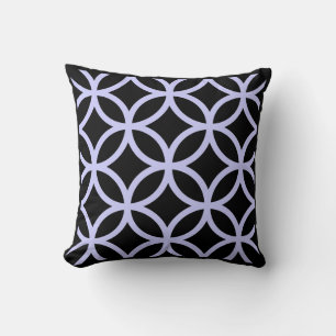 Black Circle Pattern Your Choice Background Colour Cushion
