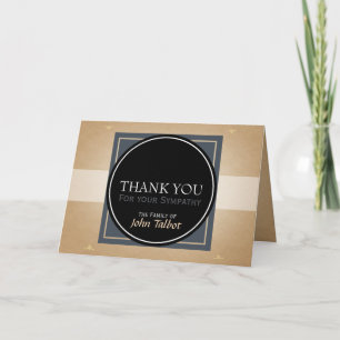 Black Circle Square Tags Sympathy Thank you Card