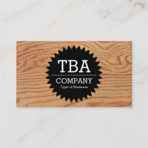 Black Circle Star v2 - Wood 02 Business Card