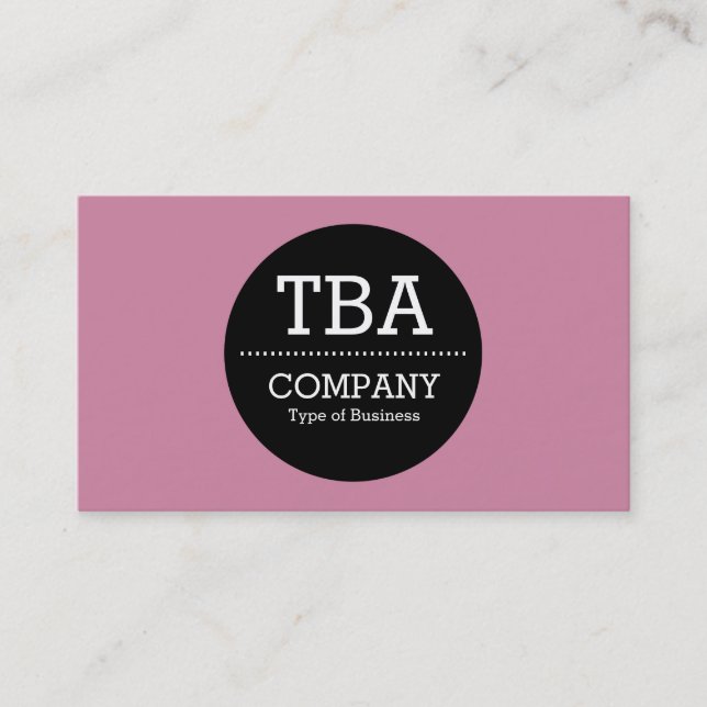 Black Circle v2 - Dusty Rose Business Card (Front)