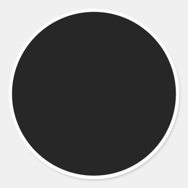Black circle with white circle frame classic round sticker (Front)