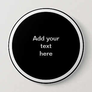 Black circle with white circle frame TEMPLATE,  10 Cm Round Badge