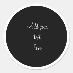 Black circle with white circle frame TEMPLATE,  Cl Classic Round Sticker