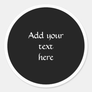 Black circle with white circle frame TEMPLATE, Classic Round Sticker