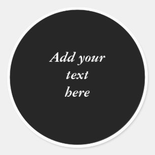 Black circle with white circle frame TEMPLATE,  Classic Round Sticker