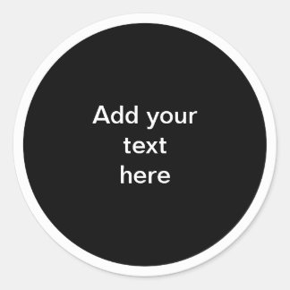 Black circle with white circle frame TEMPLATE,  Classic Round Sticker