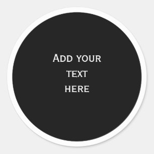 Black circle with white circle frame TEMPLATE, Classic Round Sticker