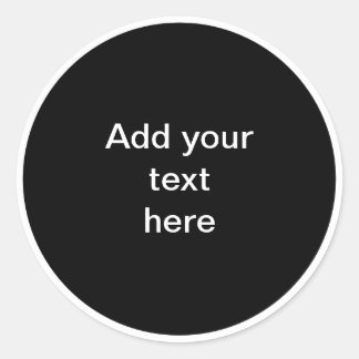 Black circle with white circle frame TEMPLATE, Classic Round Sticker