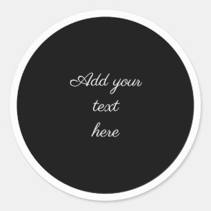 Black circle with white circle frame TEMPLATE,  Classic Round Sticker