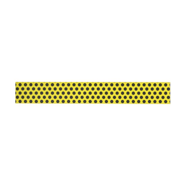 Black Circles on Yellow Background Wrap Around Label (Individual)