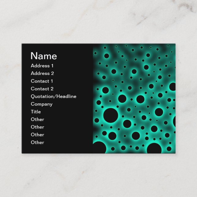 Black Circles over Turquoise Design Business Card (Front)