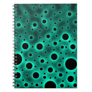 Black Circles over Turquoise Design Notebook