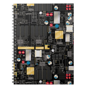 Black circuit board notebook