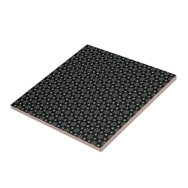 Black Circular Delight Ceramic Tile (Side)
