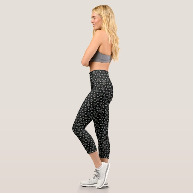 Black Circular Delight High Waist Capris (Left)