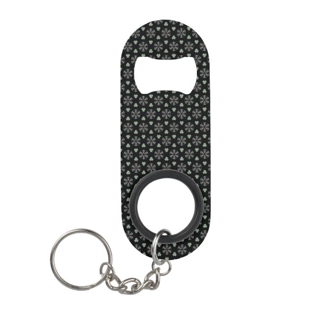 Black Circular Delight Mini Bottle Opener (Front)