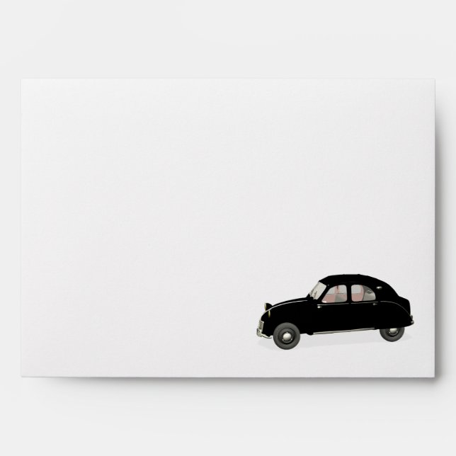 Black Citroen 2CV Envelope (Front)