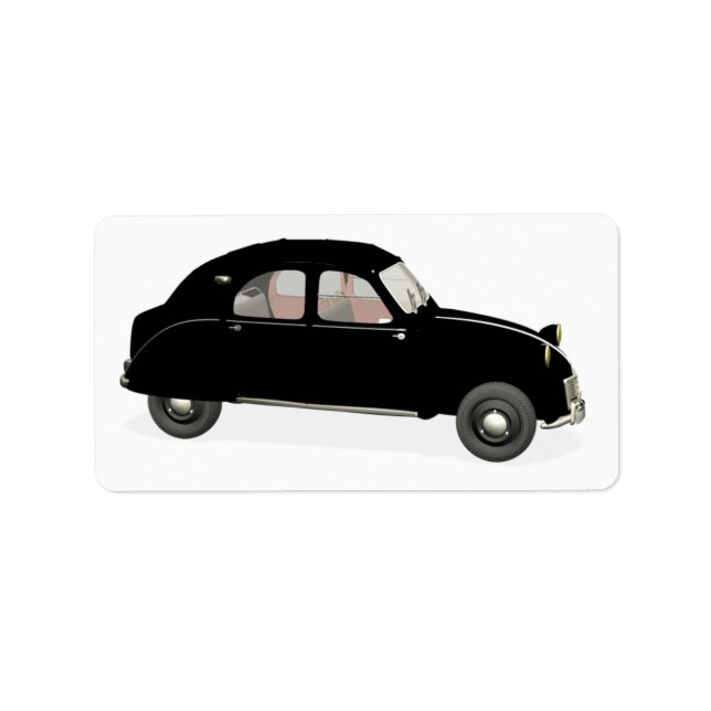 Black Citroen 2CV Label (Front)