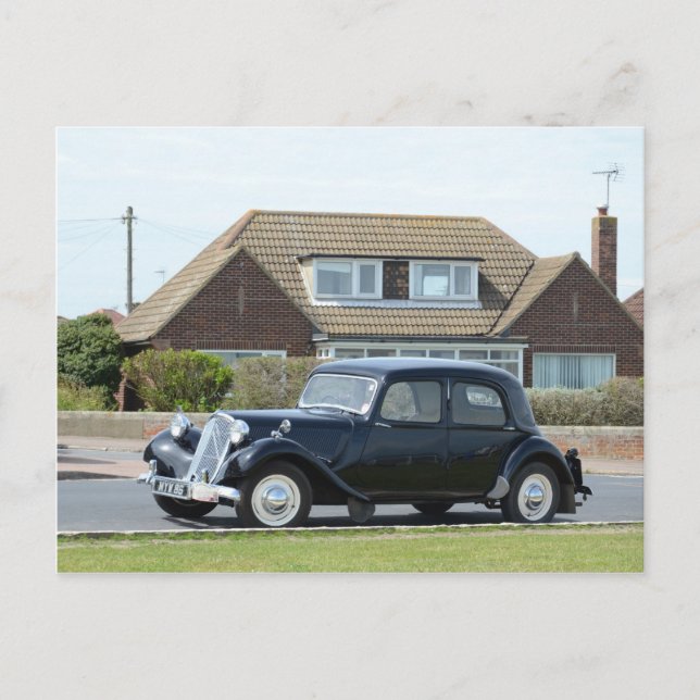 Black Citroen Forward Traction Postcard (Front)