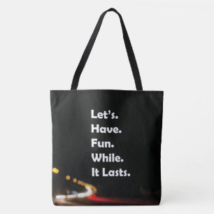 Black City Aesthetic Quote Tote Bag